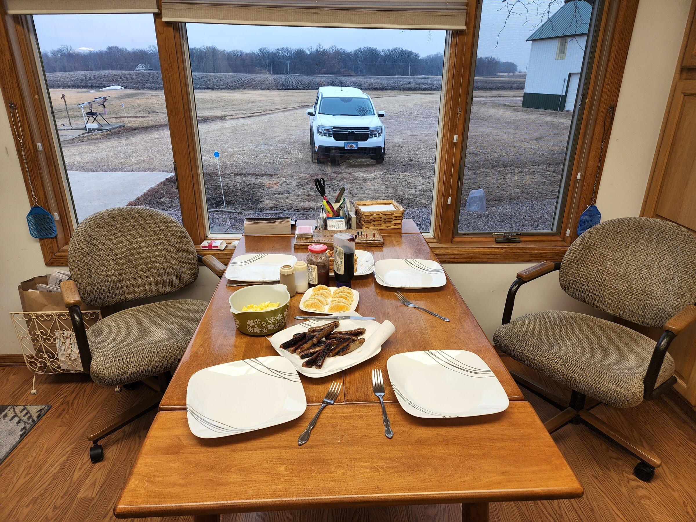 Ford Maverick Alaskan Bound - Delivery Road Trip Home in Two New Mavericks real country breakfast