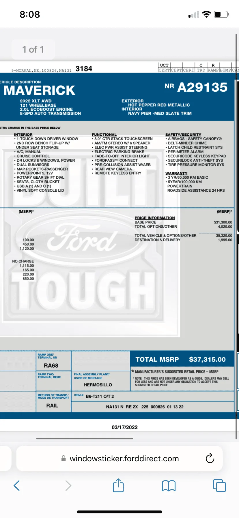 Ford Maverick Crazy Canadian Markups CDAF0173-1A42-4802-8AD5-60F59F251CED