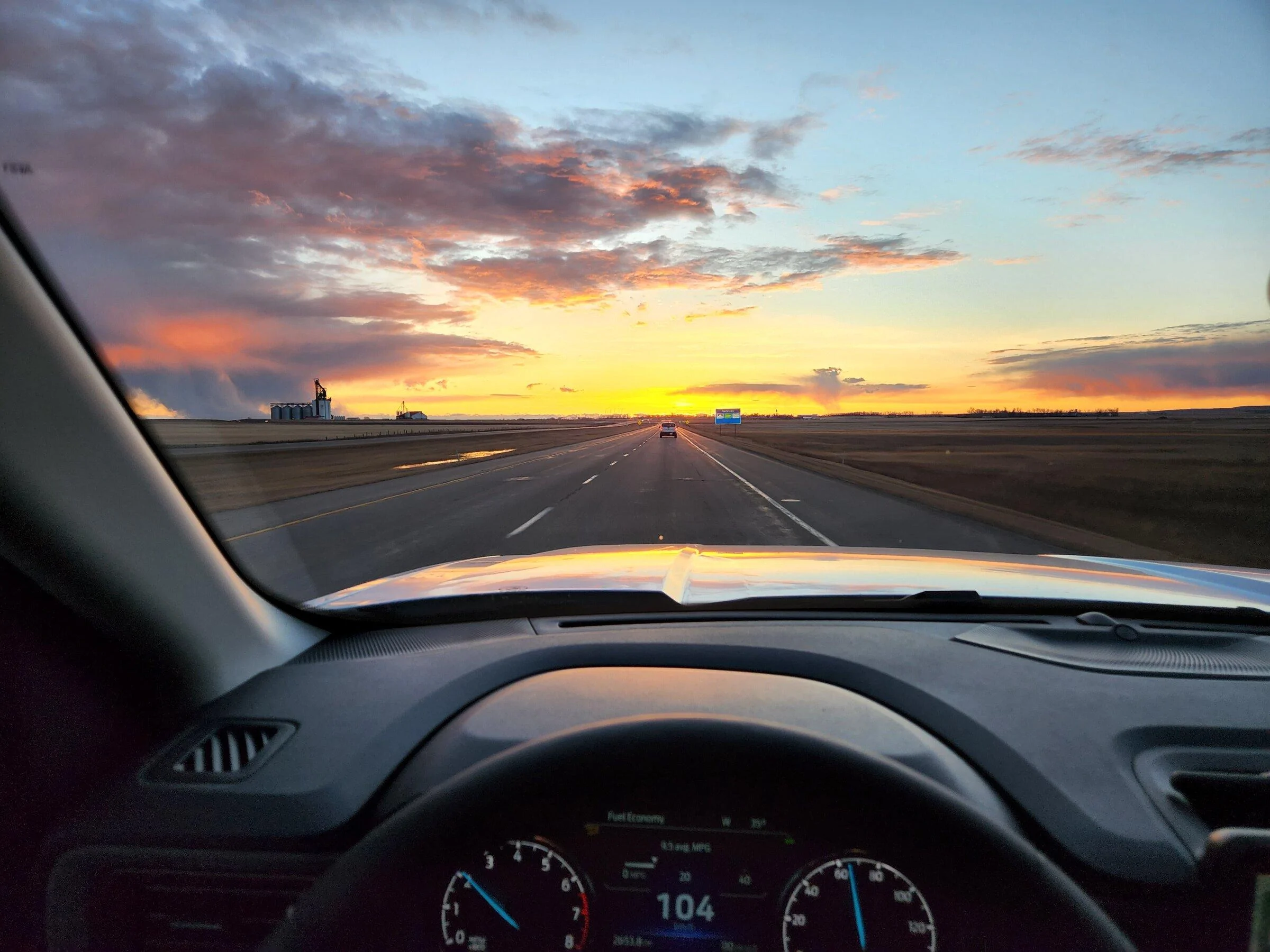Ford Maverick Alaskan Bound - Delivery Road Trip Home in Two New Mavericks after sunset