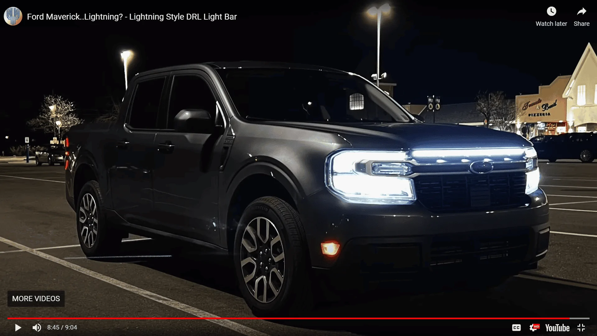 Ford Maverick Custom Lightning-style LED light bar strip added to Maverick grille 1647977613158