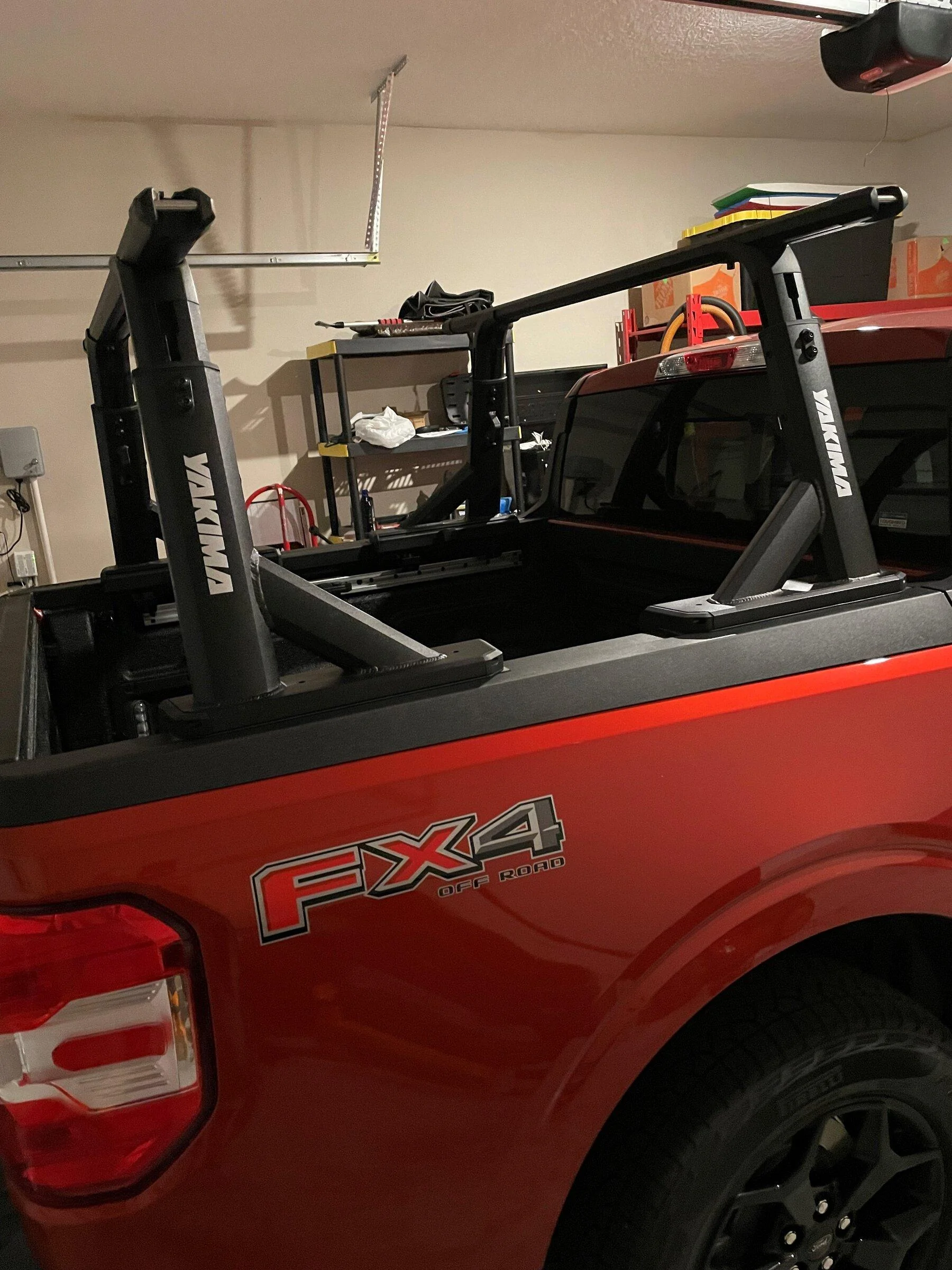 Ford Maverick Yakima BedRock (low profile bed rack) installed with Yakima basket Yakima Rack 1.1