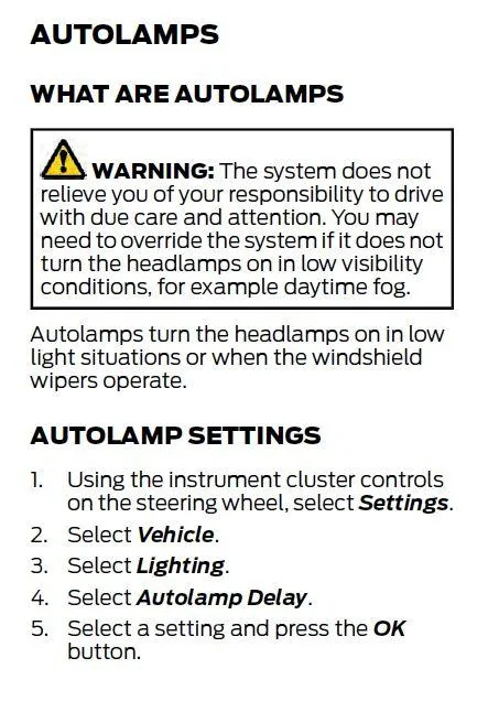 Ford Maverick What are "Autolamps"? t2