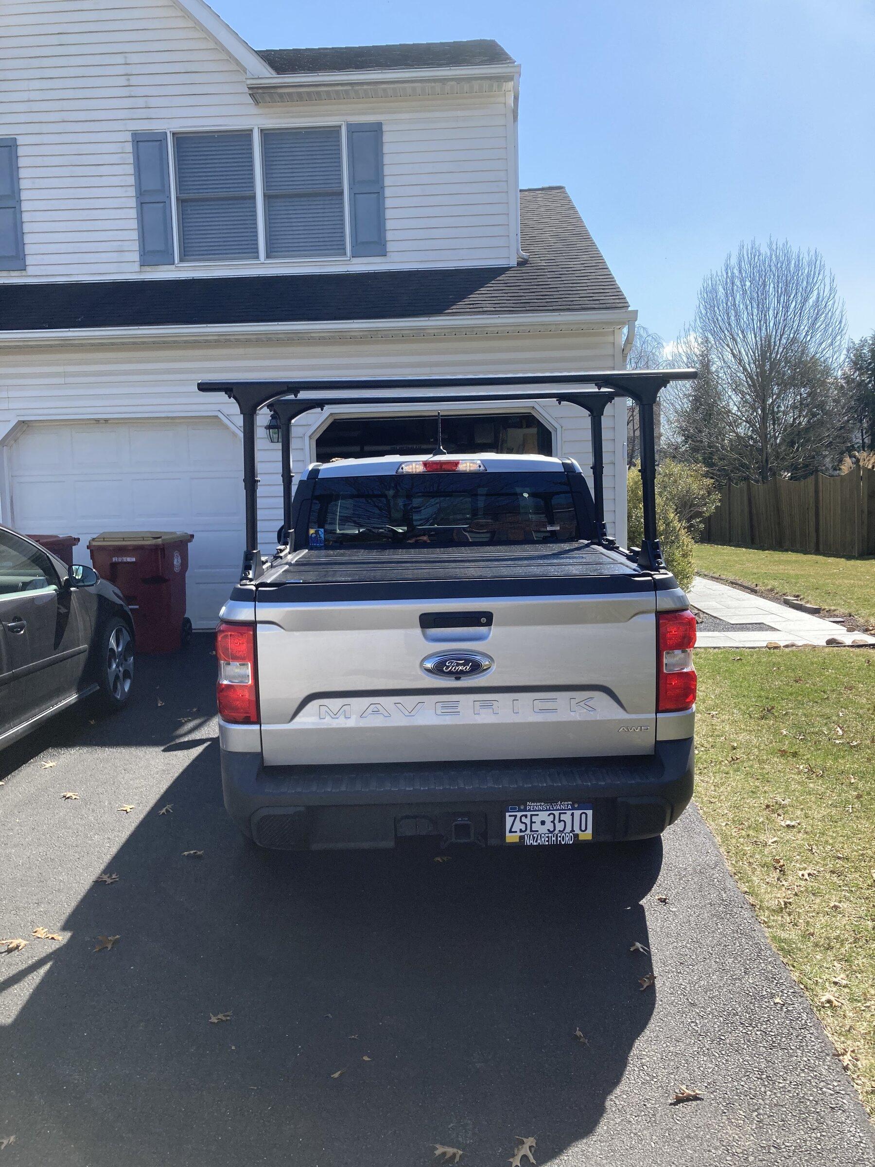 Ford Maverick Installed Elevate Racks with Ford hard trifold tonneau…. One issue to report 7D6D4066-D584-49D0-9DF5-0C2BBAD837A5