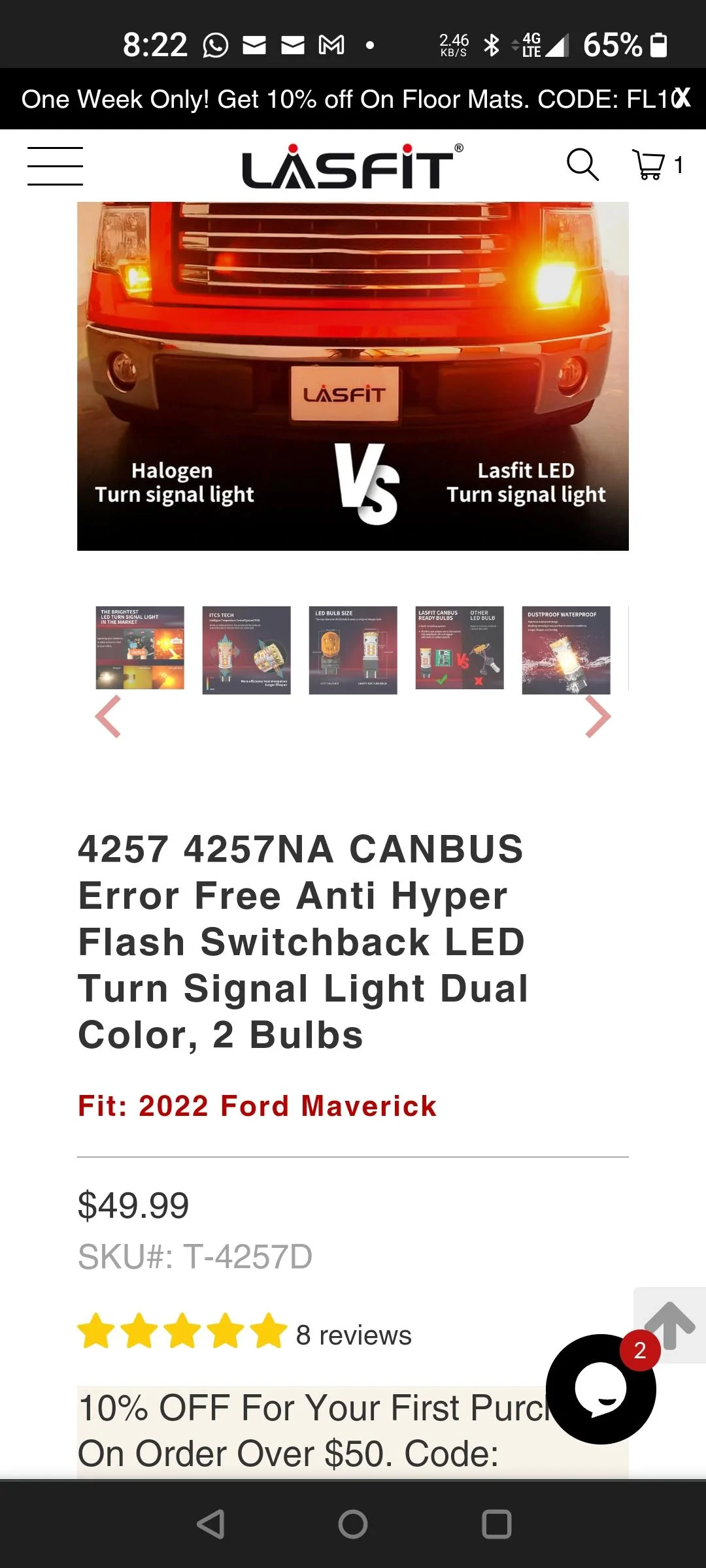 Ford Maverick Installed: Lasfit 4257 Canbus Switchback LED Turn Signal Light Bulbs Screenshot_20220327-082221