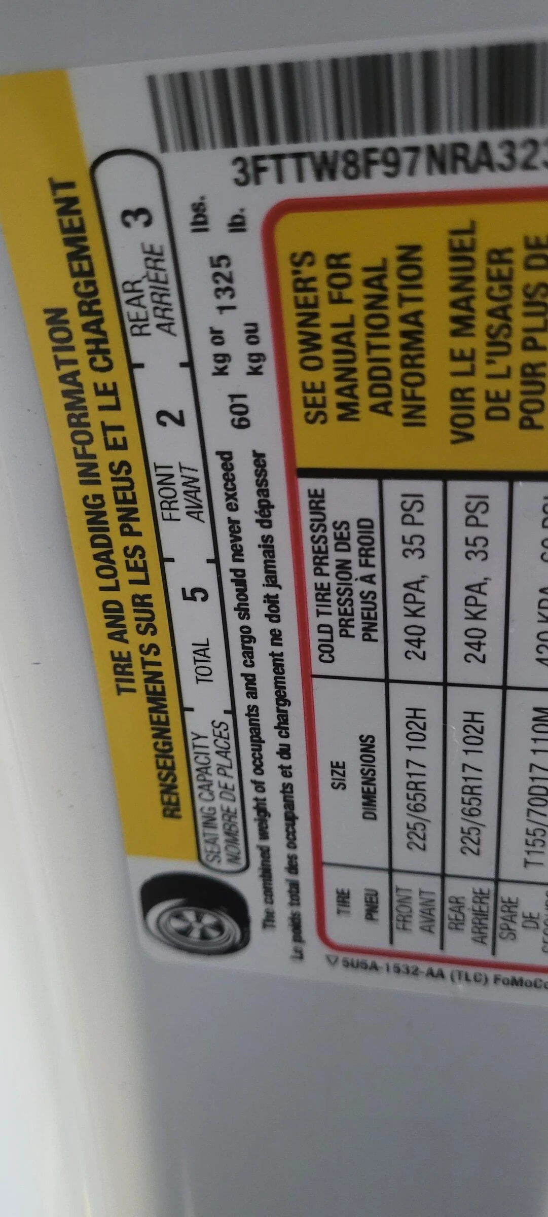 Ford Maverick Post your Payload Label Stickers Here 20220313_181424