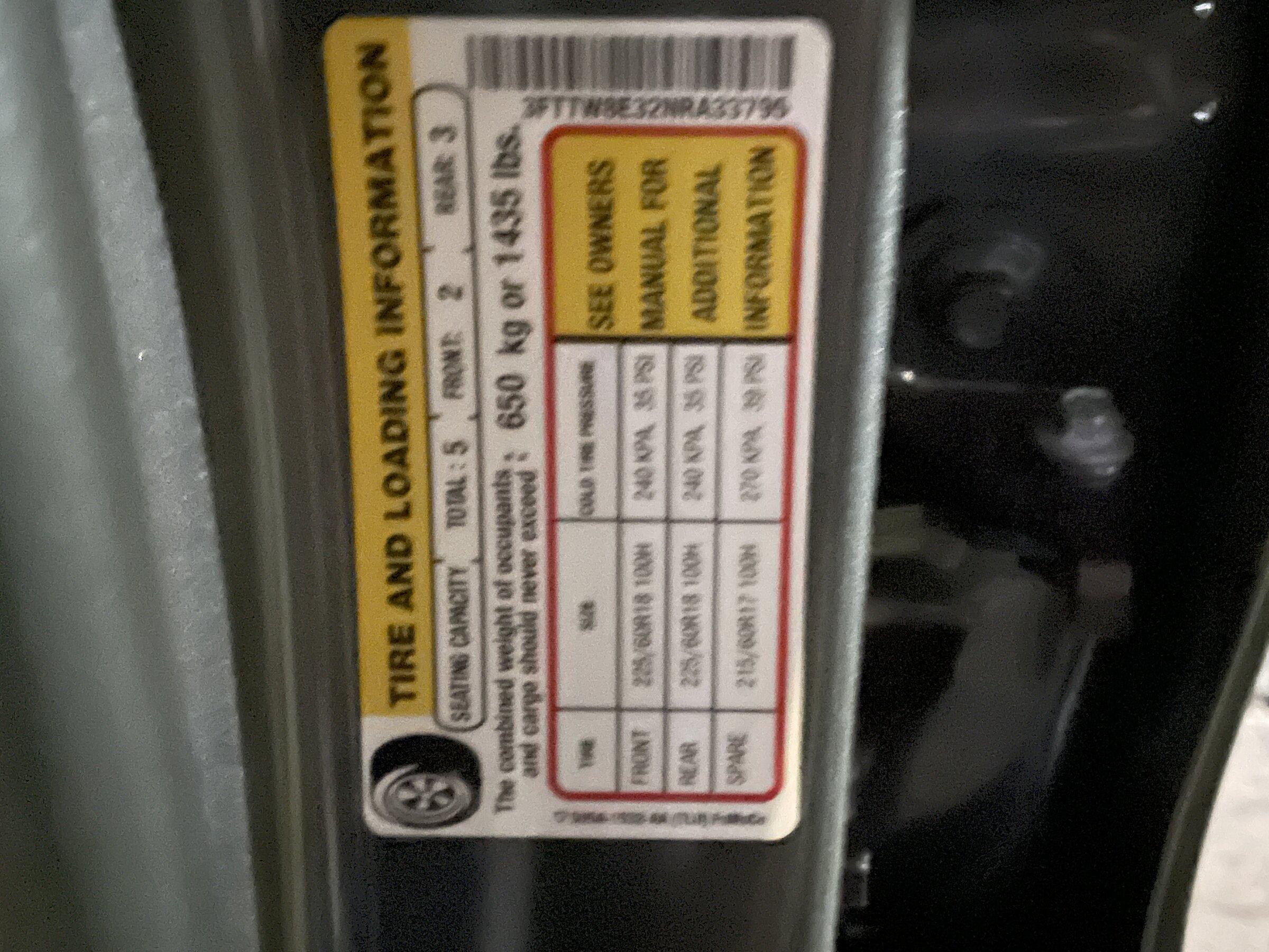 Ford Maverick Post your Payload Label Stickers Here F5B251E7-A2C3-443C-90DA-A8E909B0C044