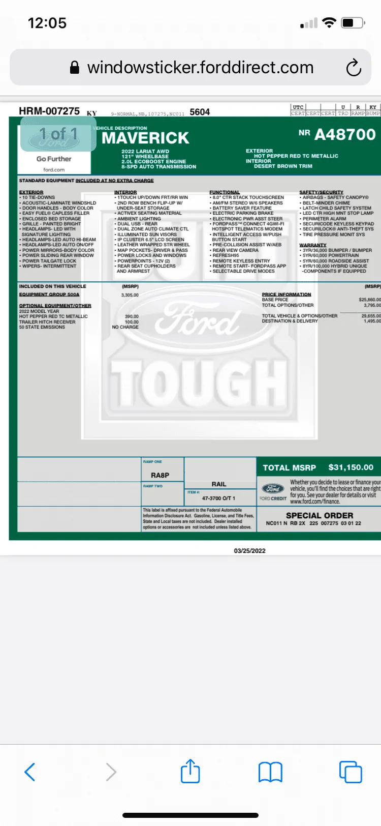 Ford Maverick $12,000 over MSRP! D6960C40-AB49-44B7-8BAC-B09CEBE7F9FE