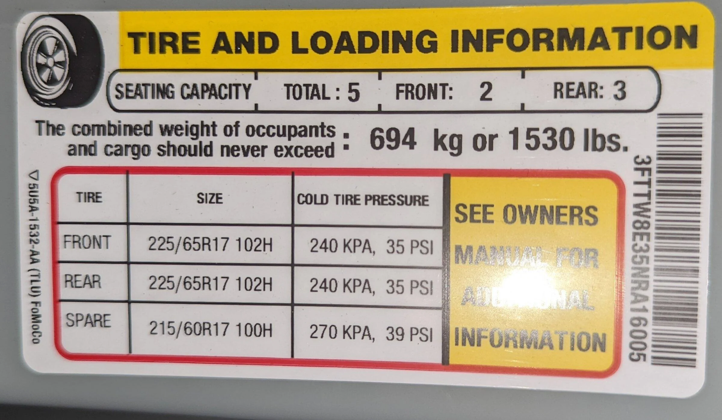 Ford Maverick Post your Payload Label Stickers Here PXL_20220328_011349775_2