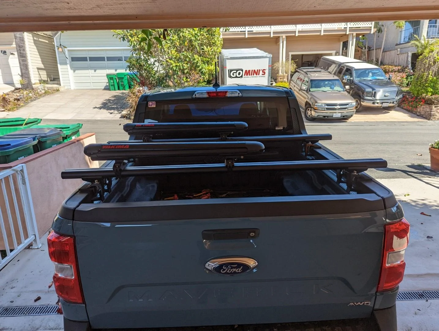 Ford Maverick Installed Medium Profile cross bars with Ford Accessories hard rollup PXL_20220329_213739359