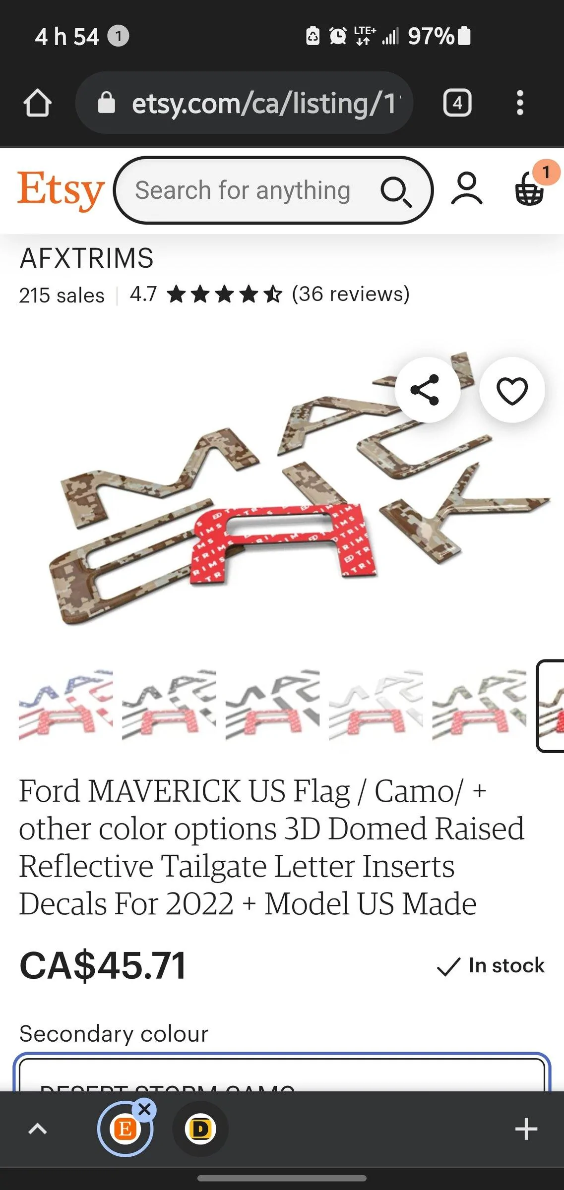 Ford Maverick Maverick Tailgate Lettering / Letters Screenshot_20220329-045436_Chrom