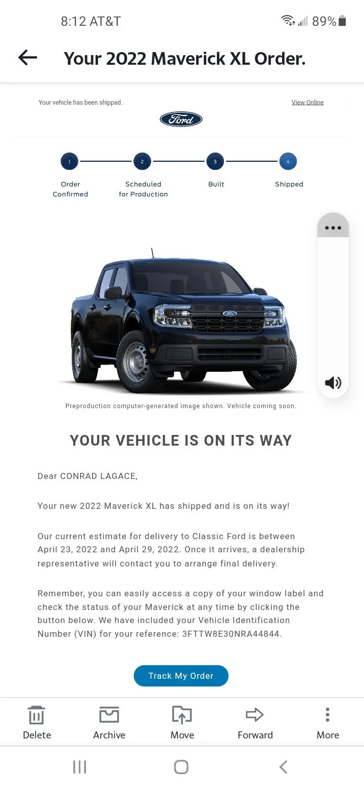 Ford Maverick 🧭 Maverick Build & Tracking Links Screenshot_20220330-081244_Yahoo Mail