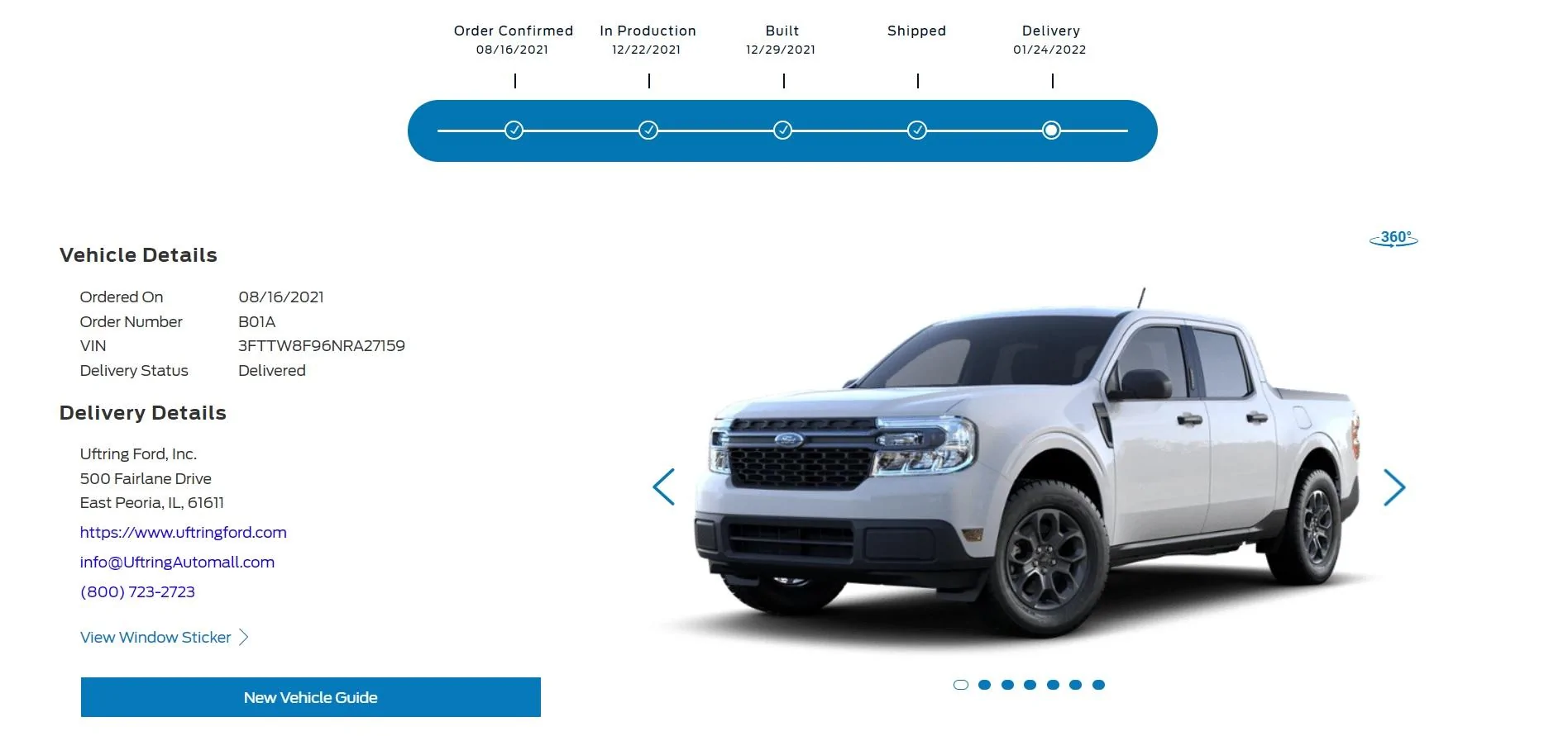 Ford Maverick Is my vehicle actually shipped? delivered1