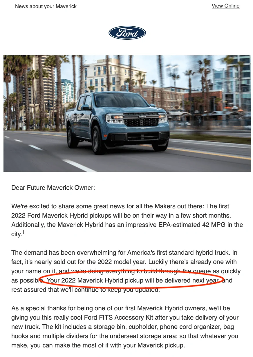 Ford Maverick March Maverick Production - 5,400 Units Screen Shot 2022-03-31 at 12.14.08 PM