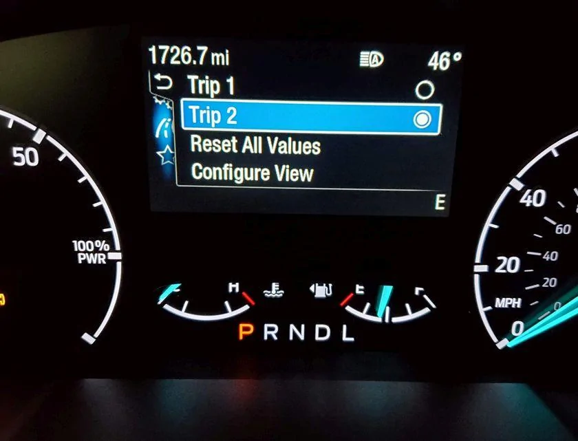 Ford Maverick How do I reset the trip odometer? t2