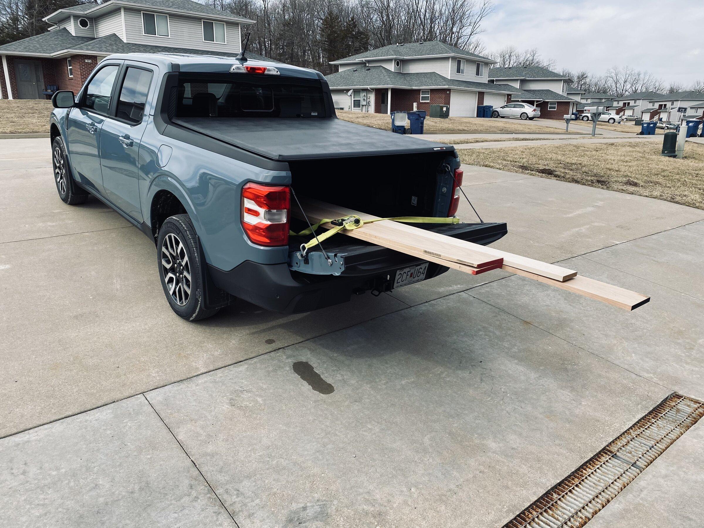 Ford Maverick Hauling plywood experience 11EF6D0A-AB95-42BE-BADB-769546682B3C