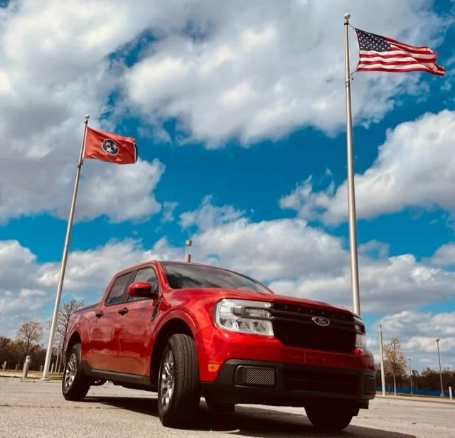 Ford Maverick HOT PEPPER RED Maverick Photos Thread Mav_Flags