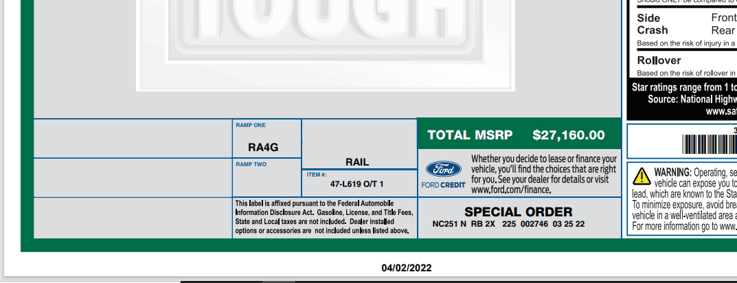 Ford Maverick 3/28 Production Date 4-2 date.PNG