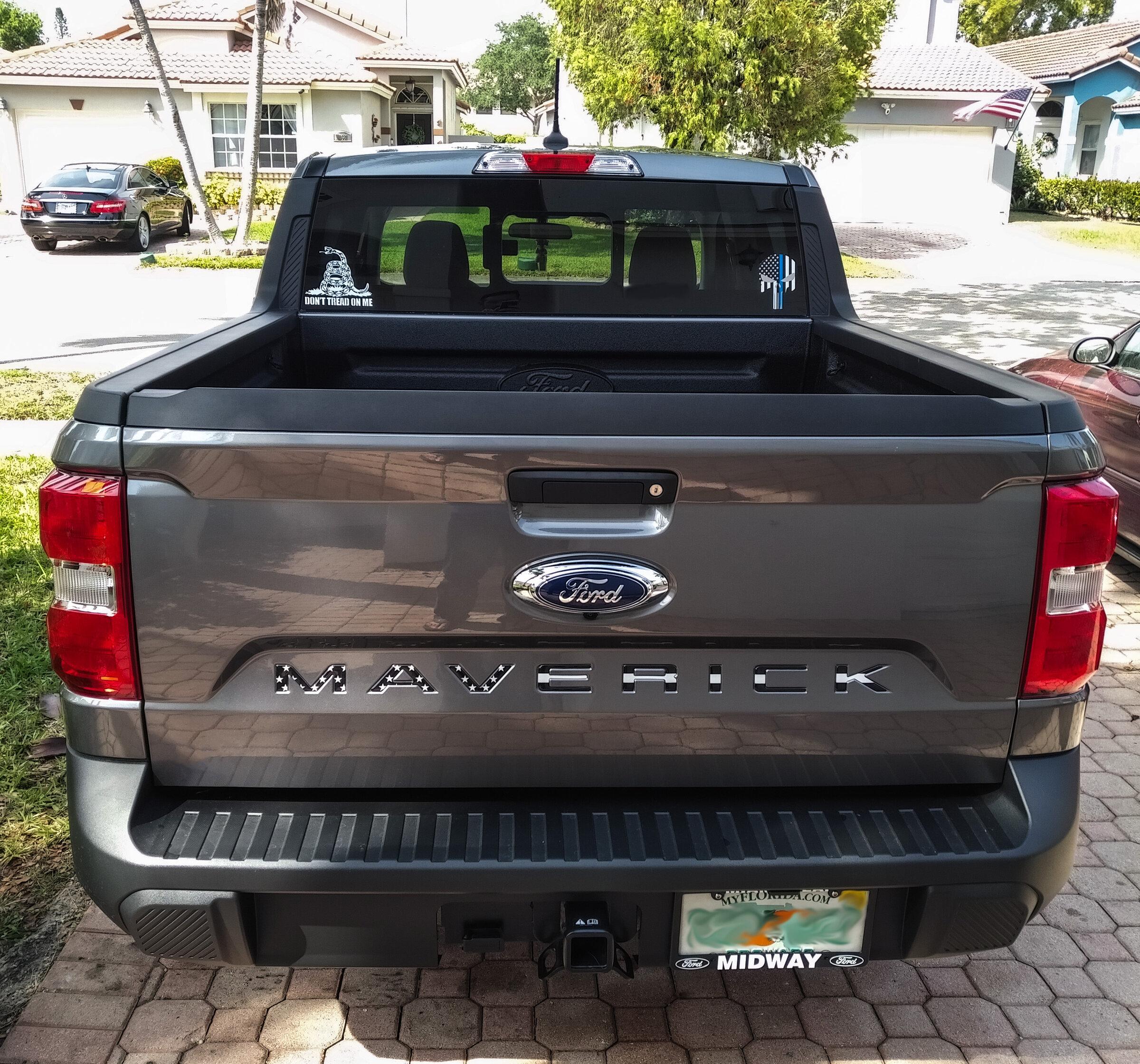 Ford Maverick Tailgate lettering kit installed Maverick Rear 03