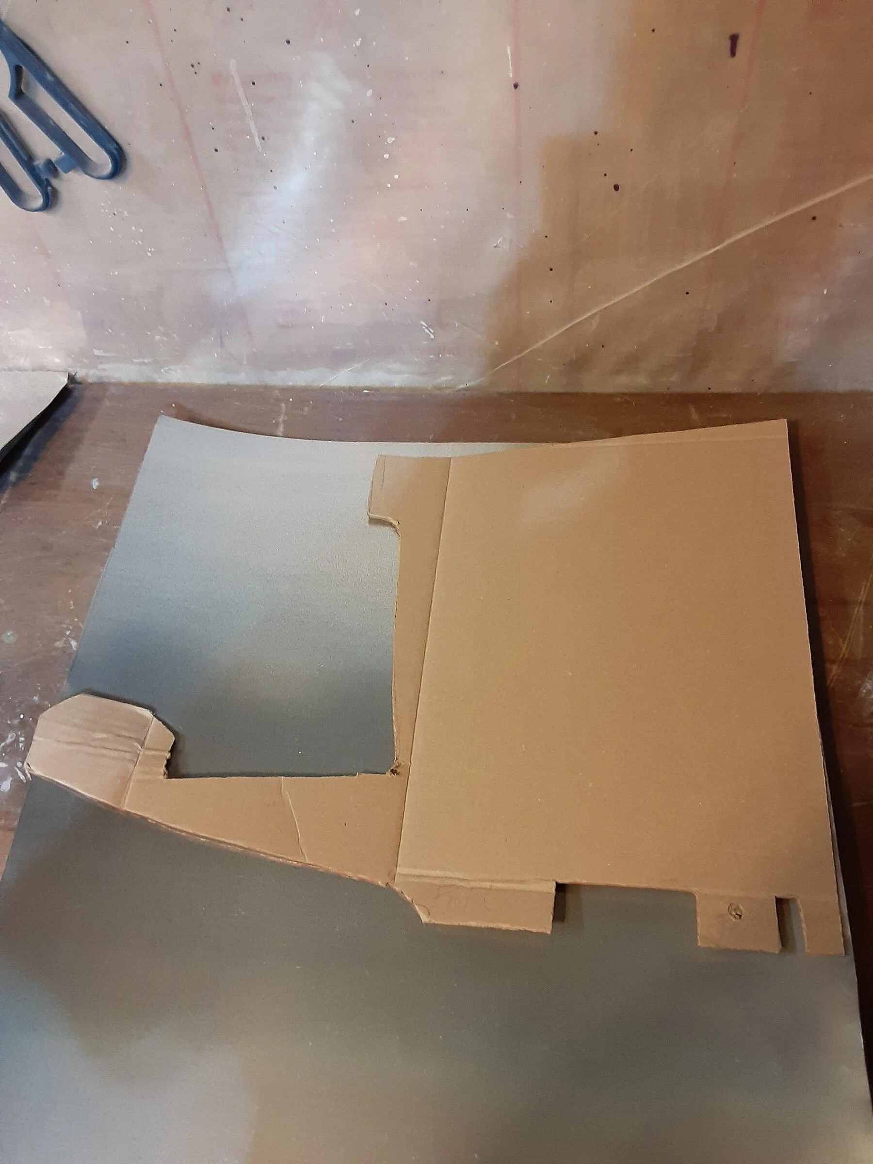Ford Maverick Custom fabricated cover / filler panel for left rear underbody opening 20220405_202409