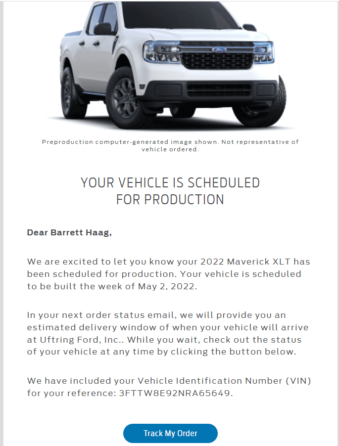 Ford Maverick How is this possible?  Two Mavericks; same order number?  Dealer funny business?? email
