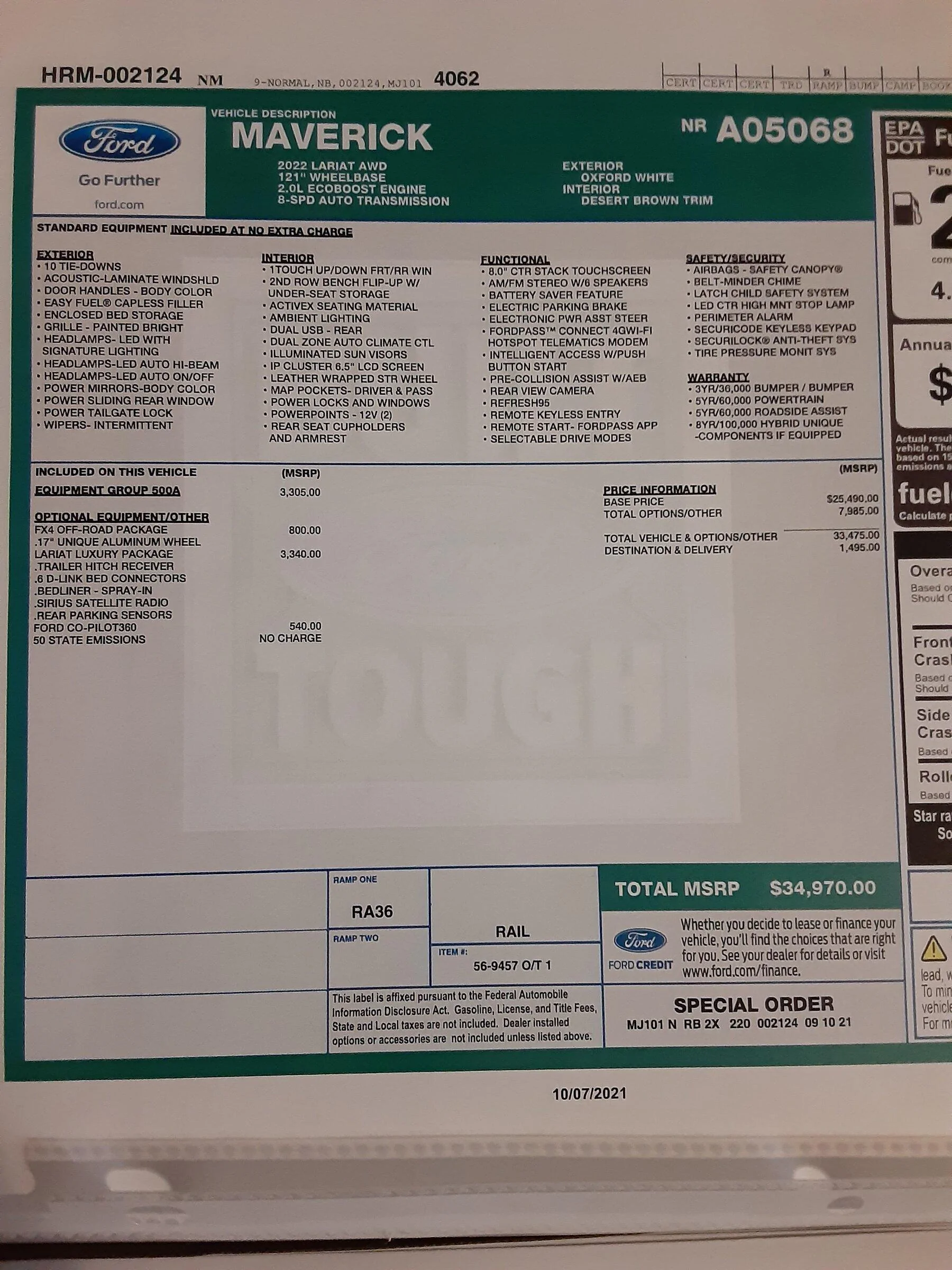 Ford Maverick Buyer Dropped Out, XLT 4K FX4 Lux Good Pricing? 20220409_103648