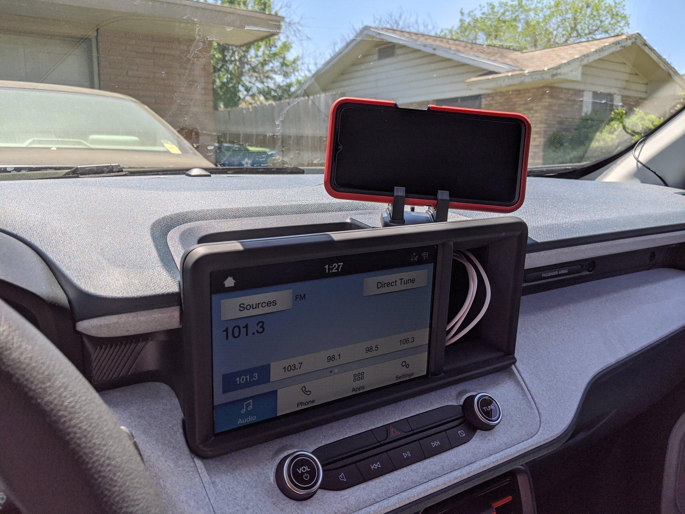Ford Maverick Inexpensive low profile dash phone mount installed Mount
