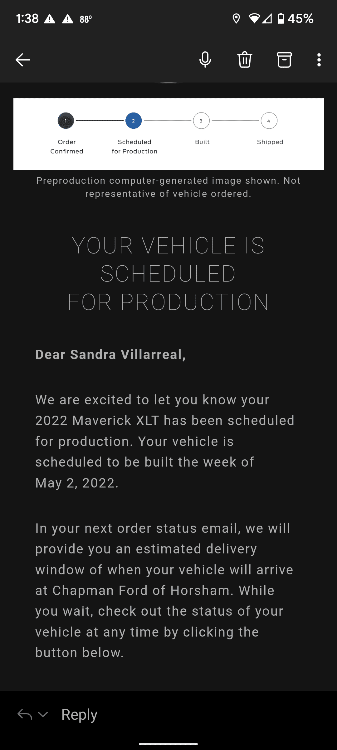 Ford Maverick Unlikely Scenario for MY22 Fulfillment of All Chapman Horsham Orders... Screenshot_20220408-133833