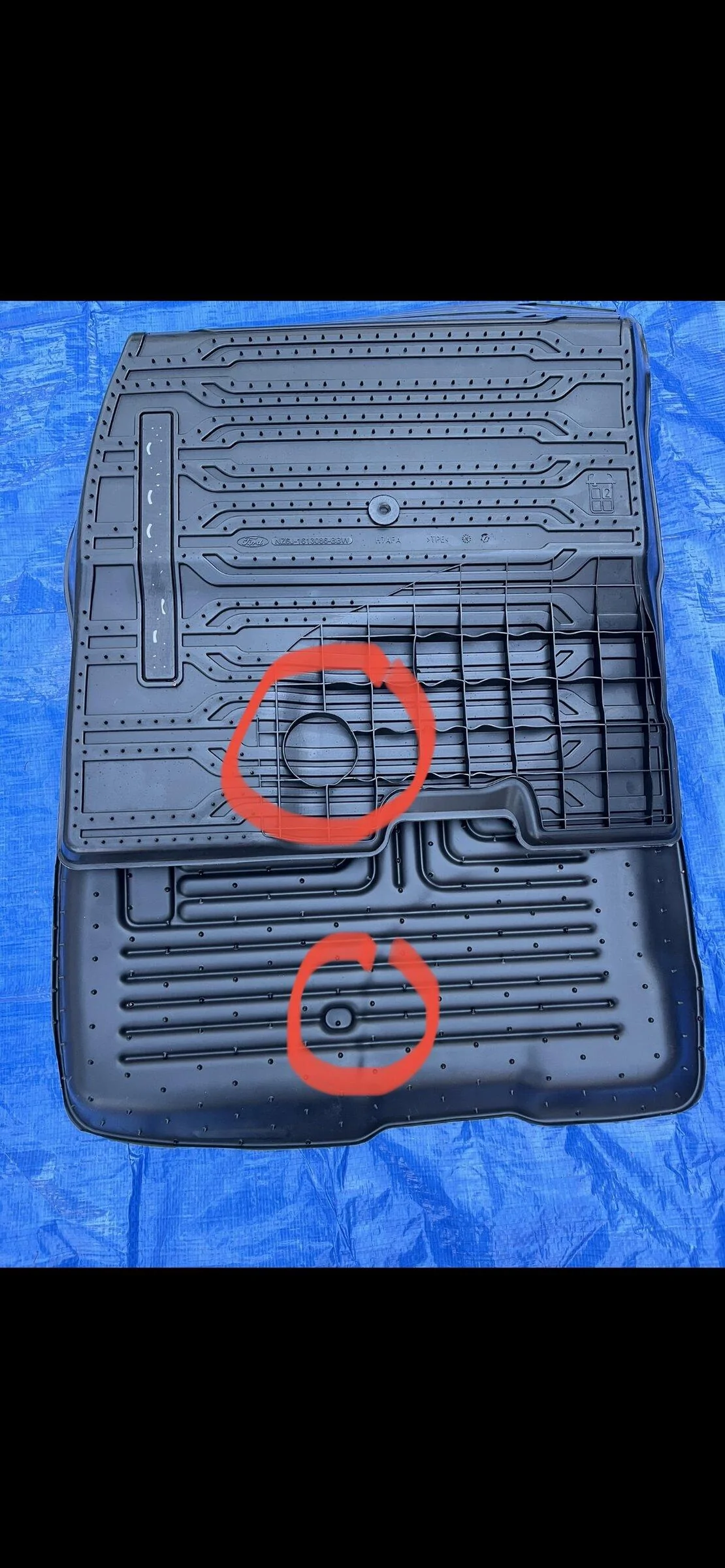 Ford Maverick Replaced xl hybrid floor liners with Husky Weatherbeater mat keeper