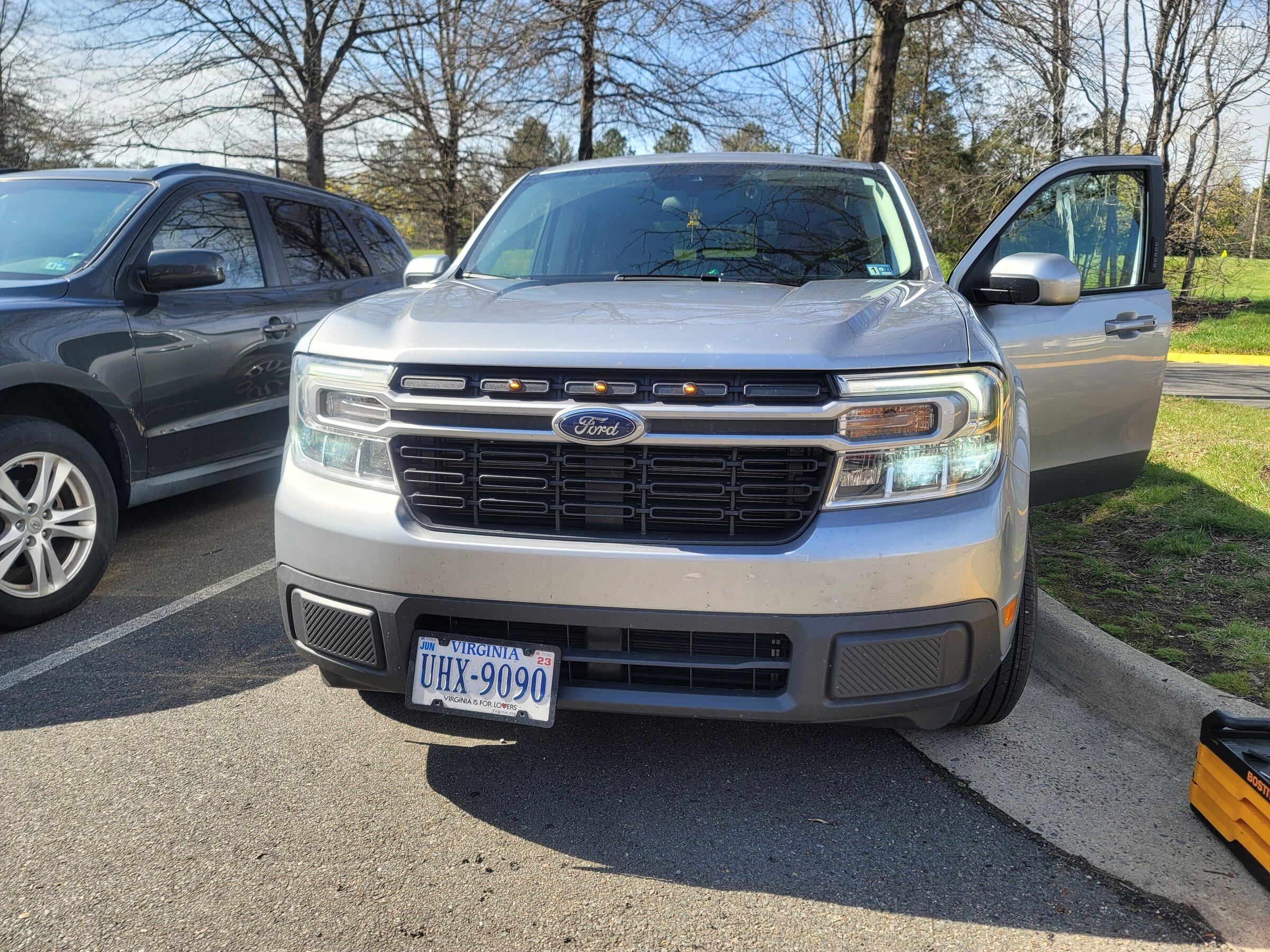 Ford Maverick Grille Lights Installed 20220411_161320