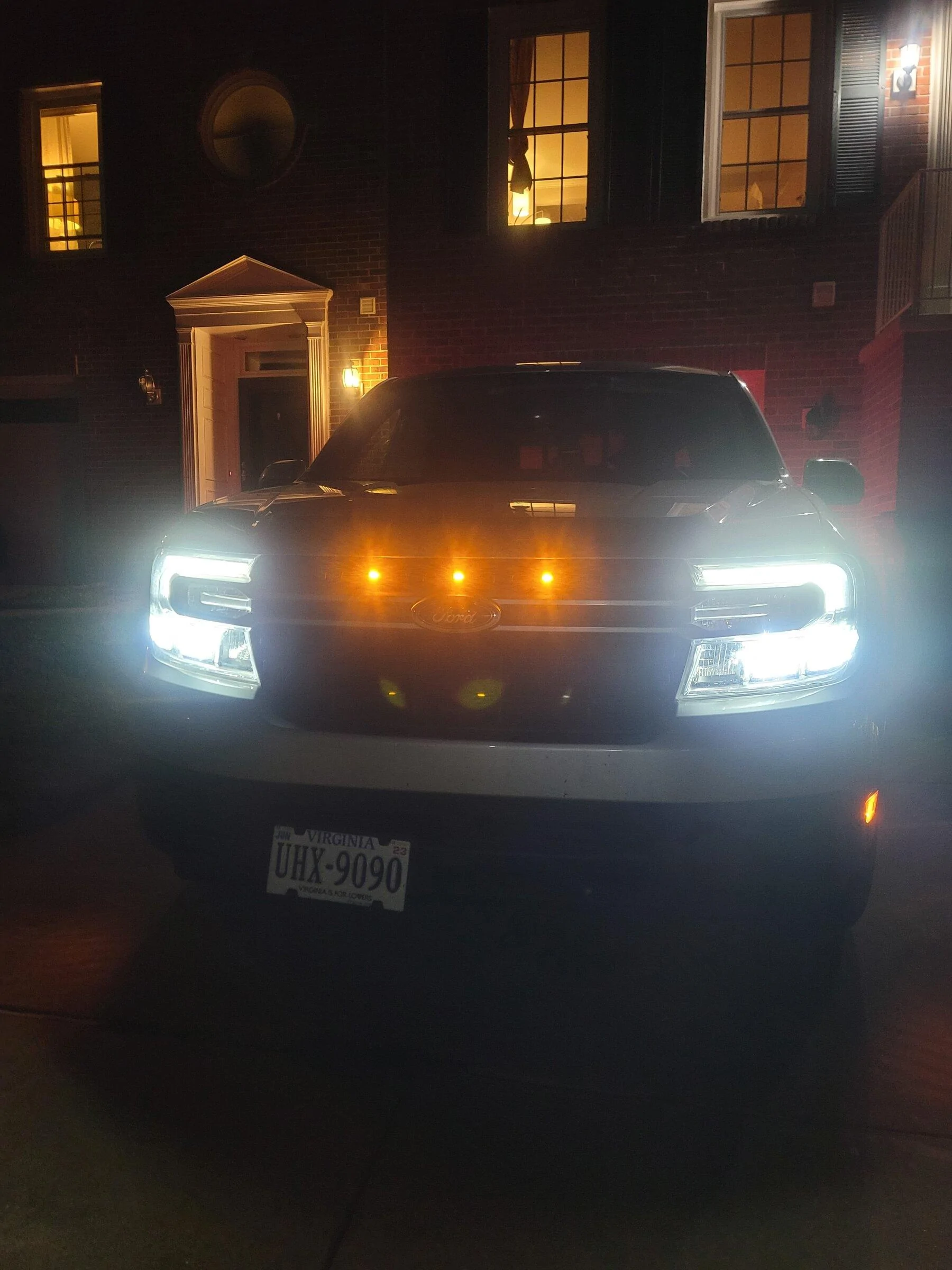 Ford Maverick Grille Lights Installed 20220411_203448
