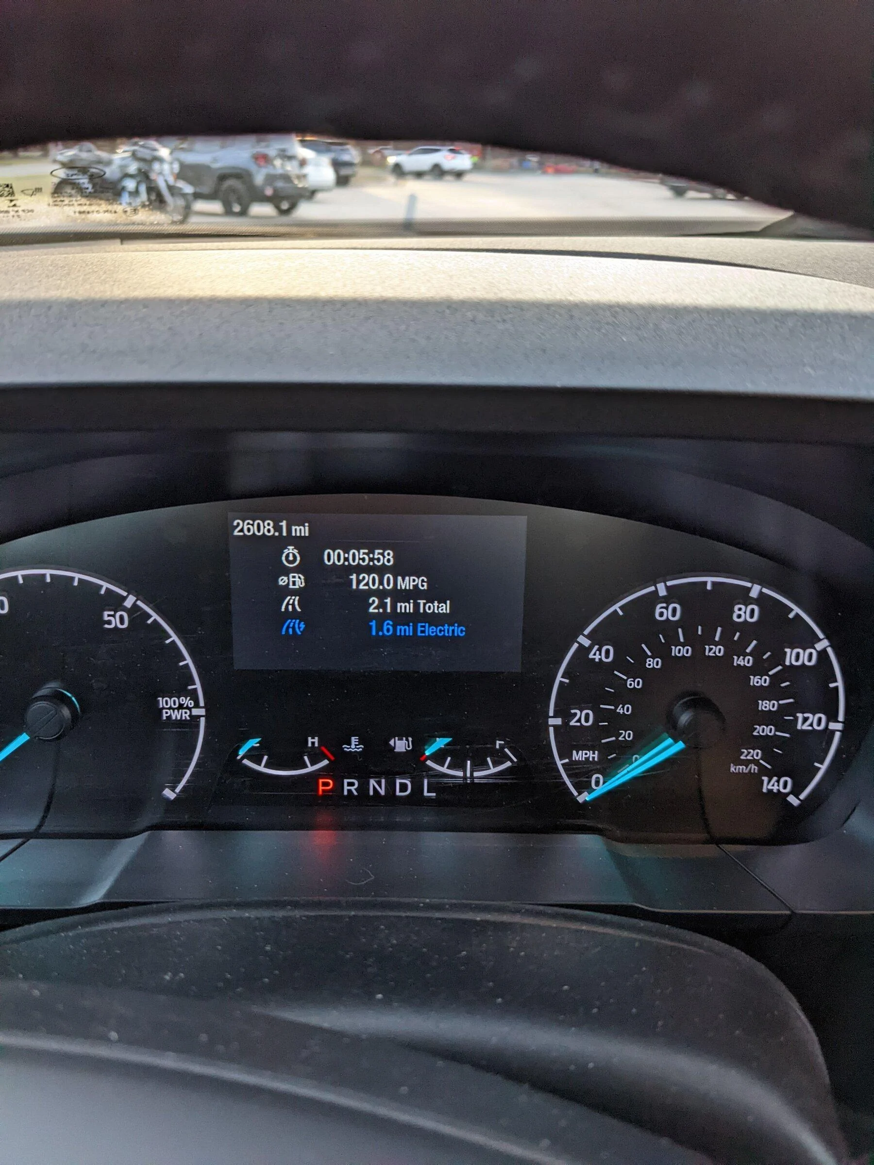 Ford Maverick Hybrid average MPG in Normal, ECO, & Slippery modes PXL_20220411_123837635