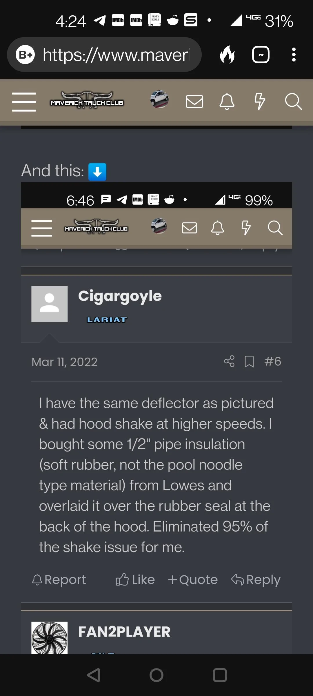 Ford Maverick Hood deflector recommendations? Screenshot_20220412-162444