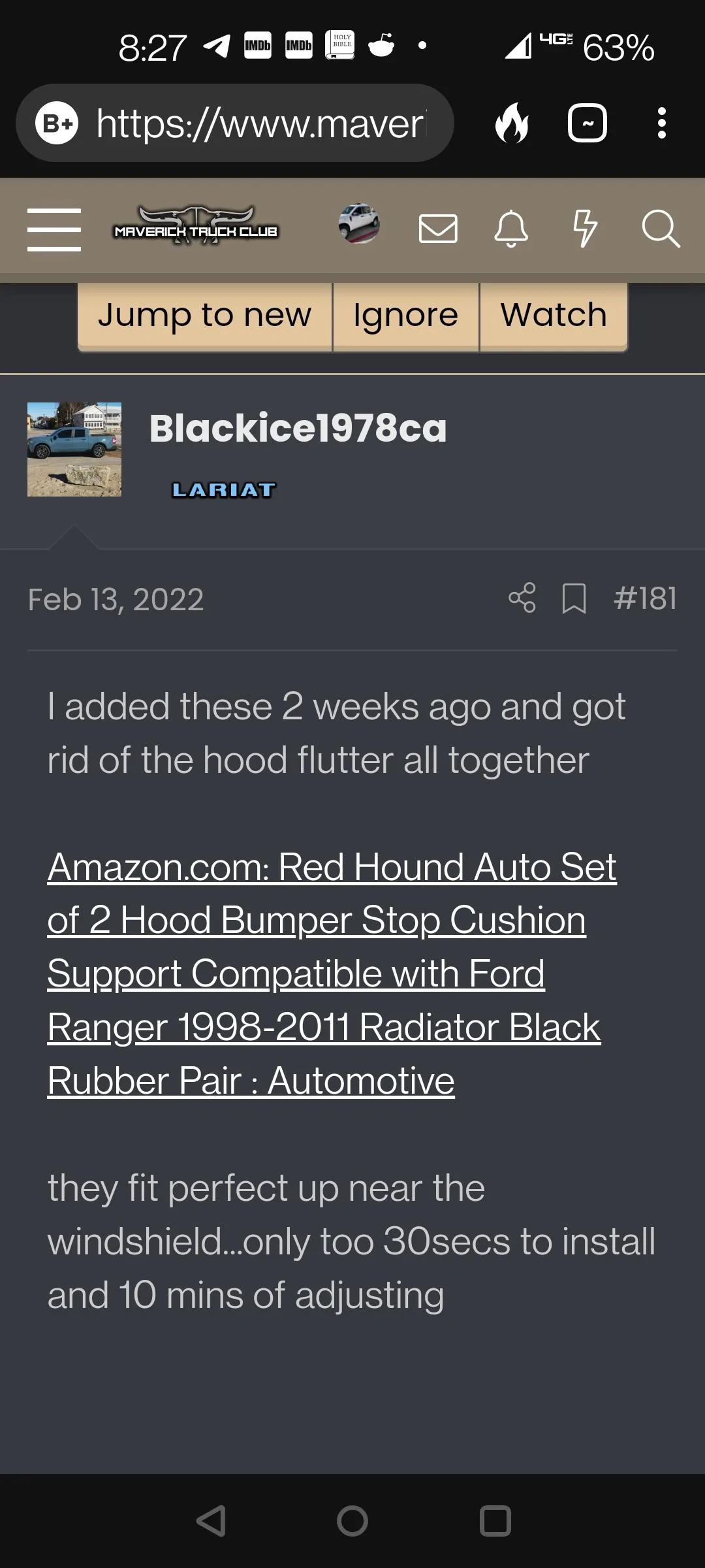 Ford Maverick Hood deflector recommendations? Screenshot_20220412-202735