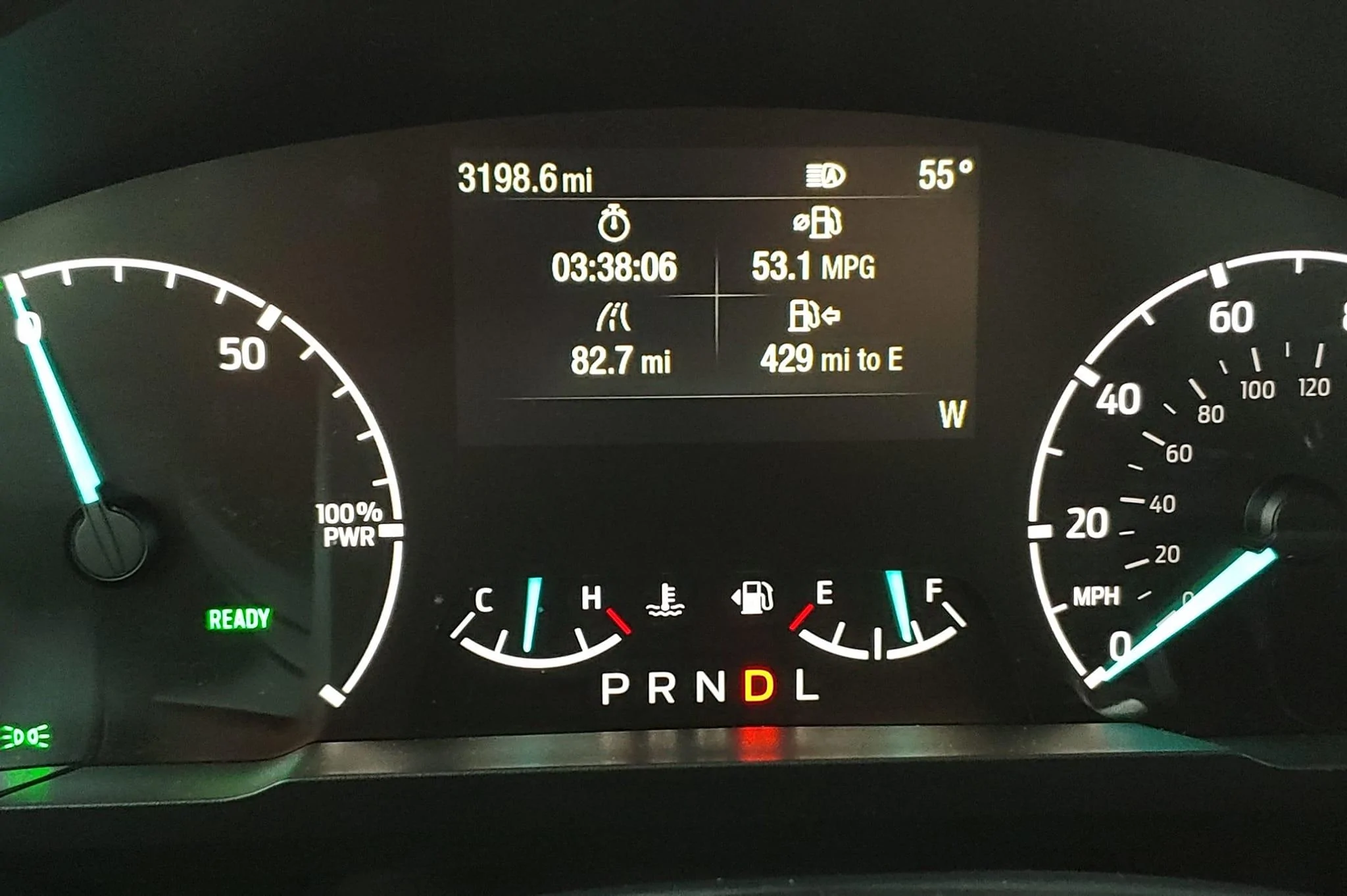 Ford Maverick Hybrid average MPG in Normal, ECO, & Slippery modes 278422677_10224841140369889_6671264058869761361_n