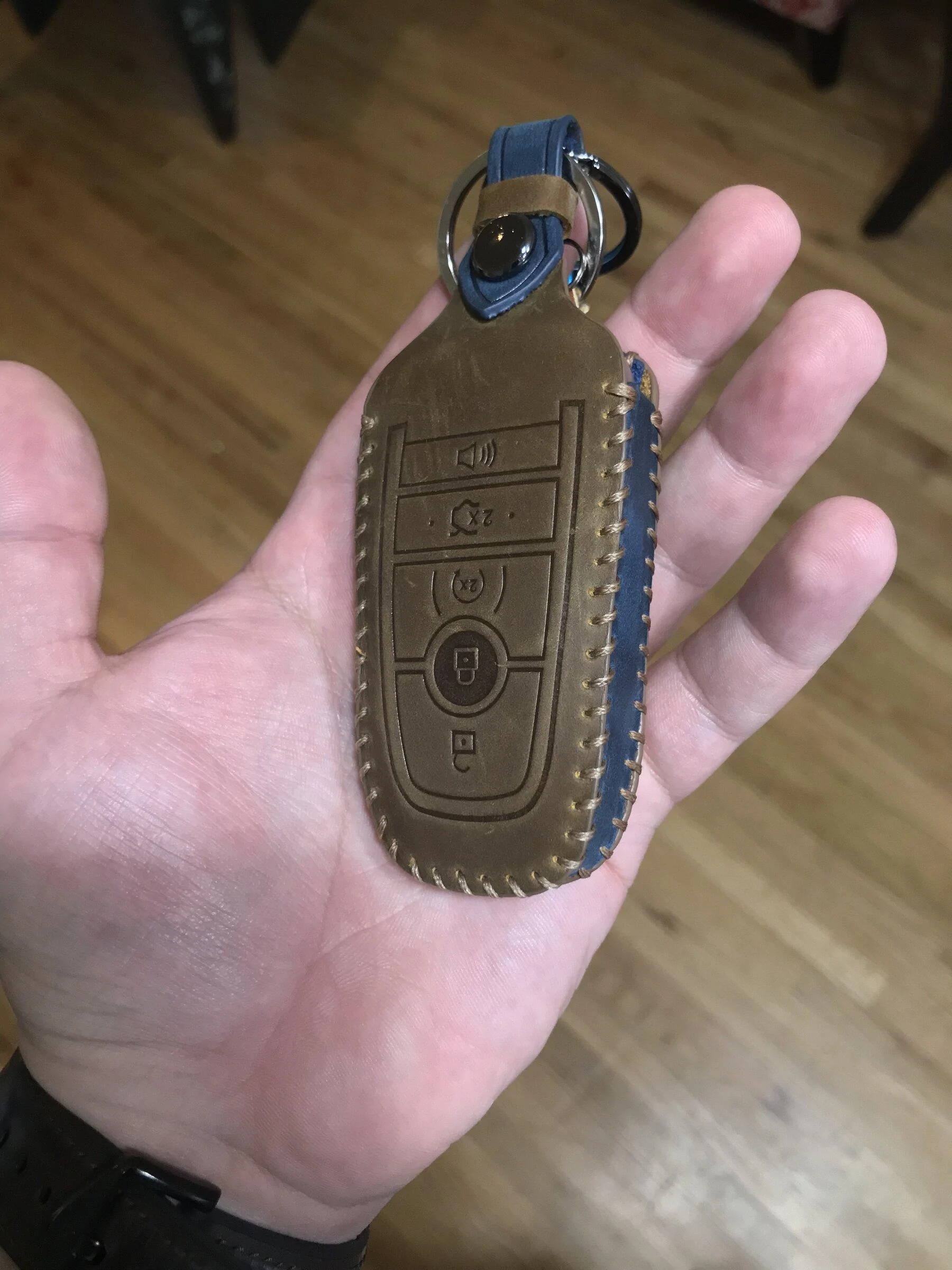Ford Maverick Lariat leather key fob cover 4FC5BC18-509B-4715-9790-75EFCEE9F589