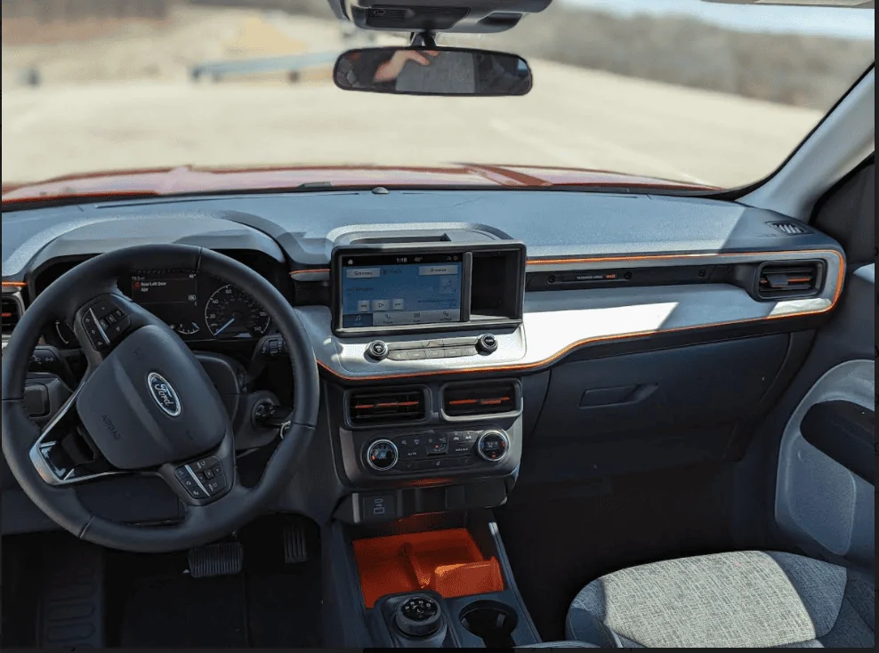 Ford Maverick Modified dash with orange trim strip -- before & after. Feedback for 1st timer? 1650219269305