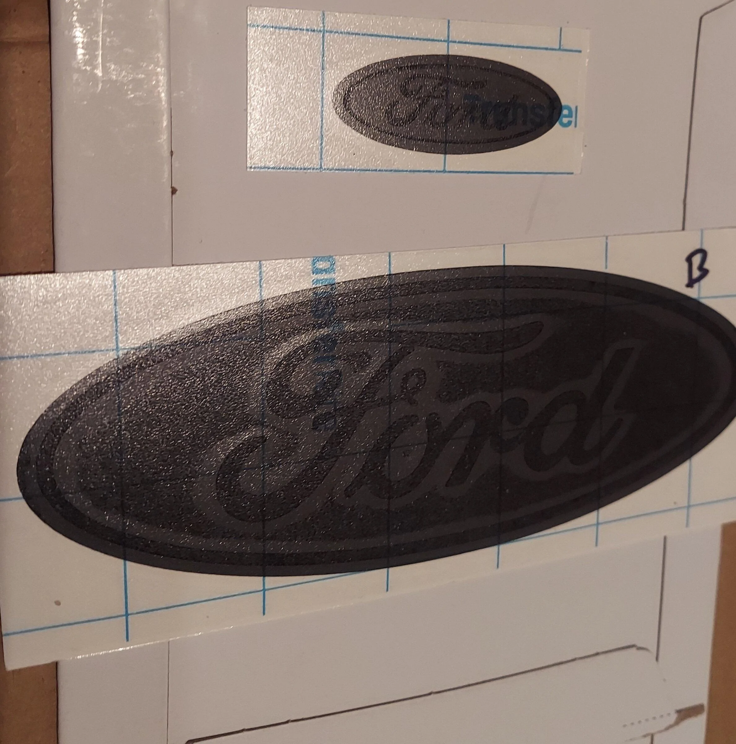 Ford Maverick Blacked out vinyl ford emblem. Change look of blue oval emblem 20220329_050821