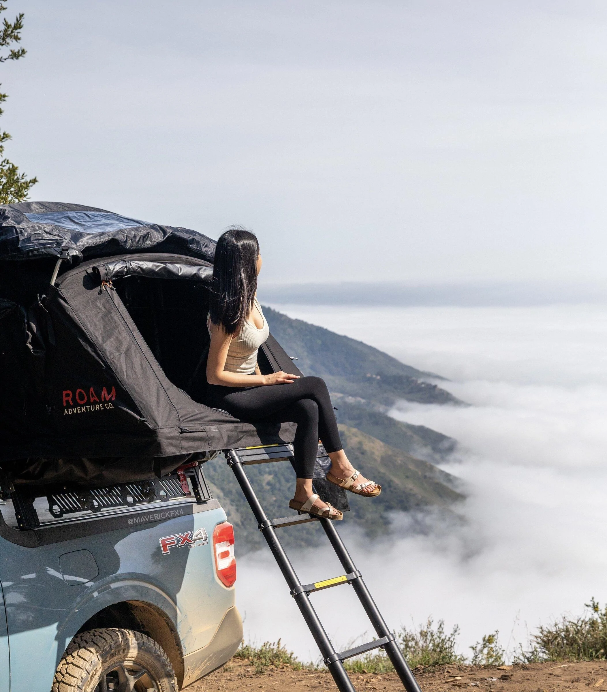 Ford Maverick Camping above the clouds with the Maverick (on  2” lift, 245/65 Wildpeaks, ROAM tent, Xtrusion Overland XTR1 rack)! 4F6B8908-8E43-4850-8C9D-6192C2628D69