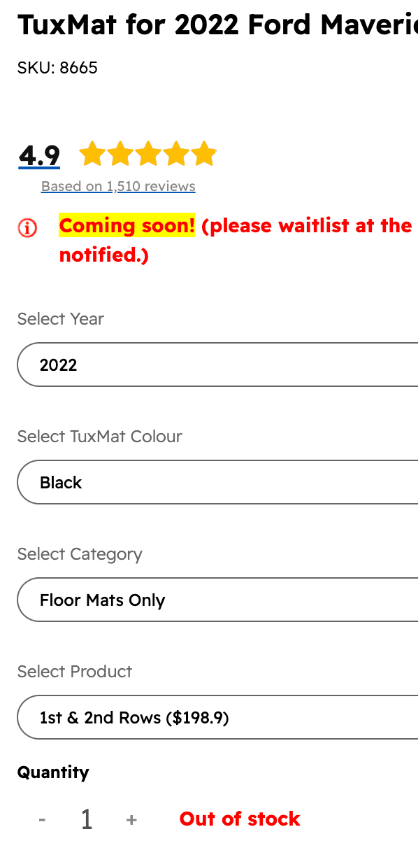 Ford Maverick TuxMat Hybrid Floor Mats Prototypes Installed! Screen Shot 2022-04-22 at 11.22.10 AM