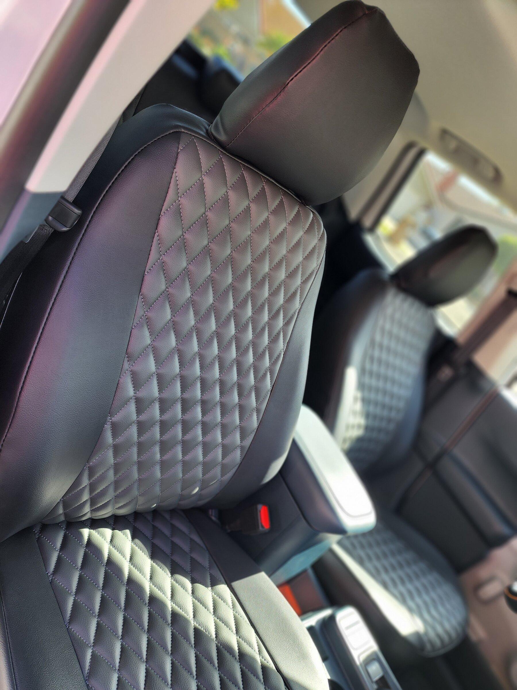 Ford Maverick "leather" seat covers installed... diamond stitch! 20220419_162134