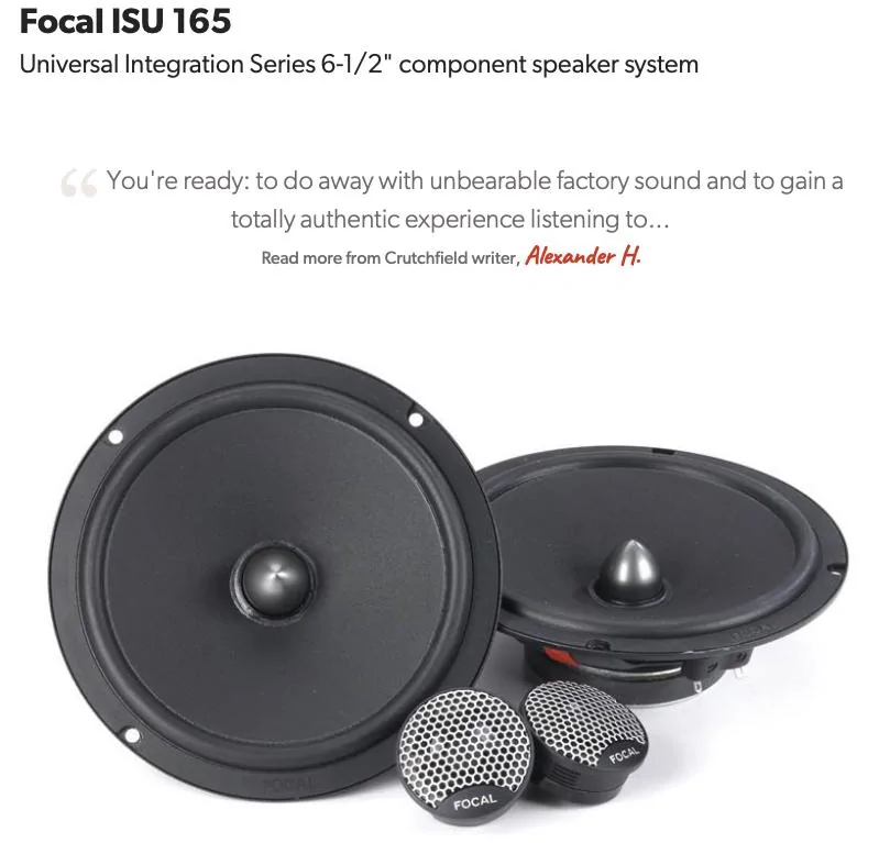 Ford Maverick Budget stock Audio upgrades (XL) - plan, research, options and experimentation Focal ISU 165
