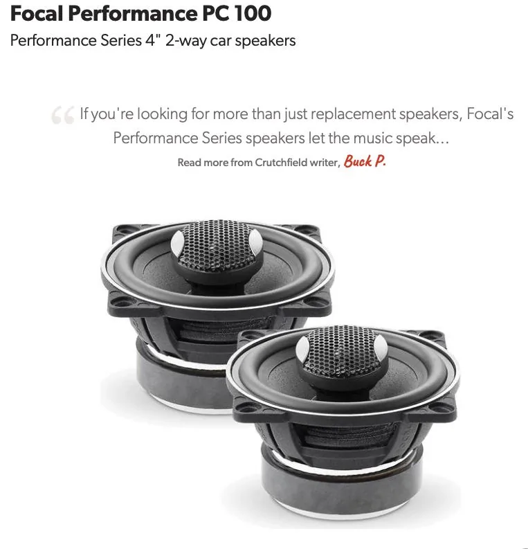 Ford Maverick Budget stock Audio upgrades (XL) - plan, research, options and experimentation Focal PC 100