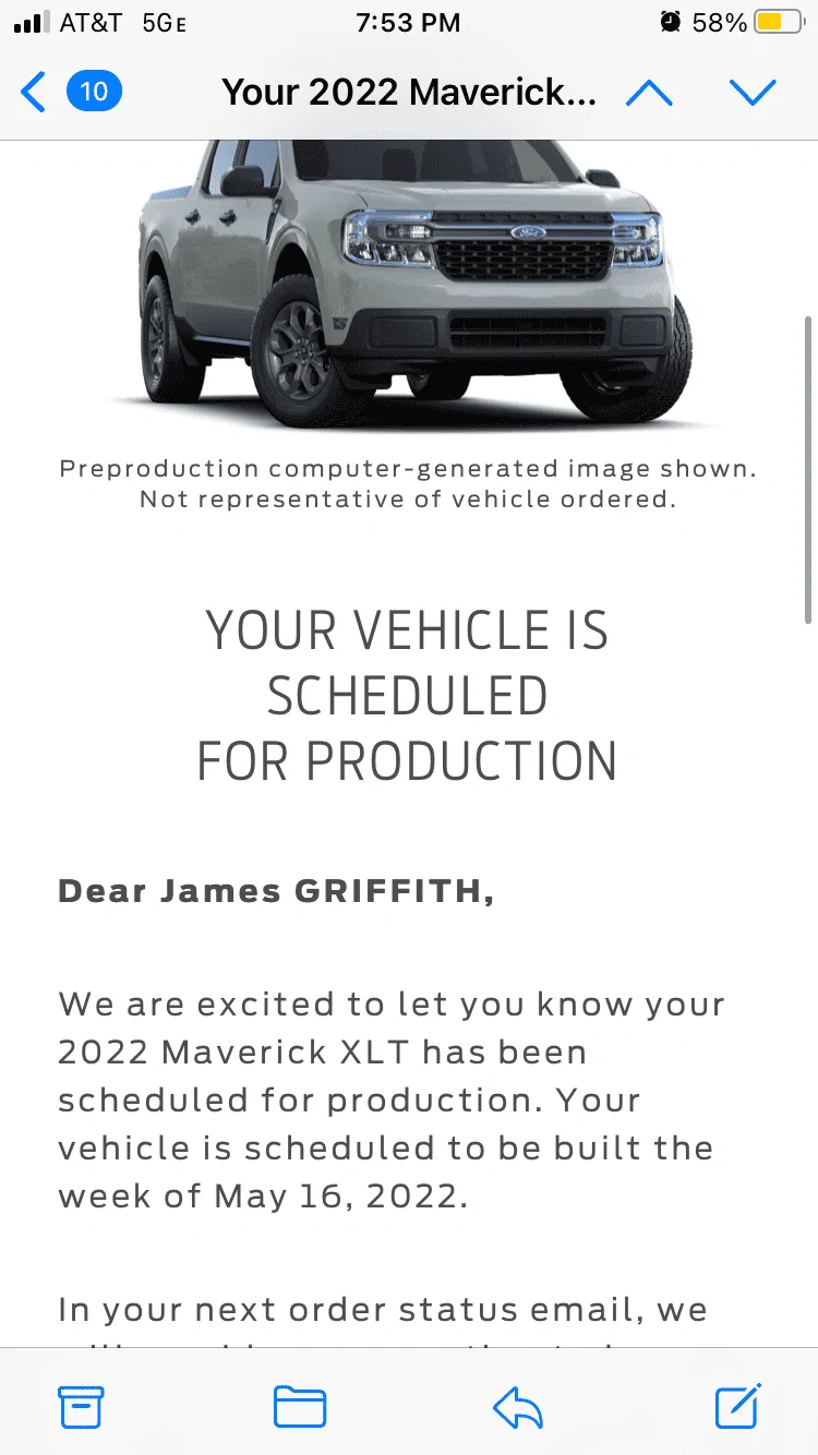 Ford Maverick ⏱ Maverick Scheduling Next Week (4/25) For Production Build Weeks 5/30 – 6/20 87A95DA2-ABD2-42A4-95A5-892C067A2F99
