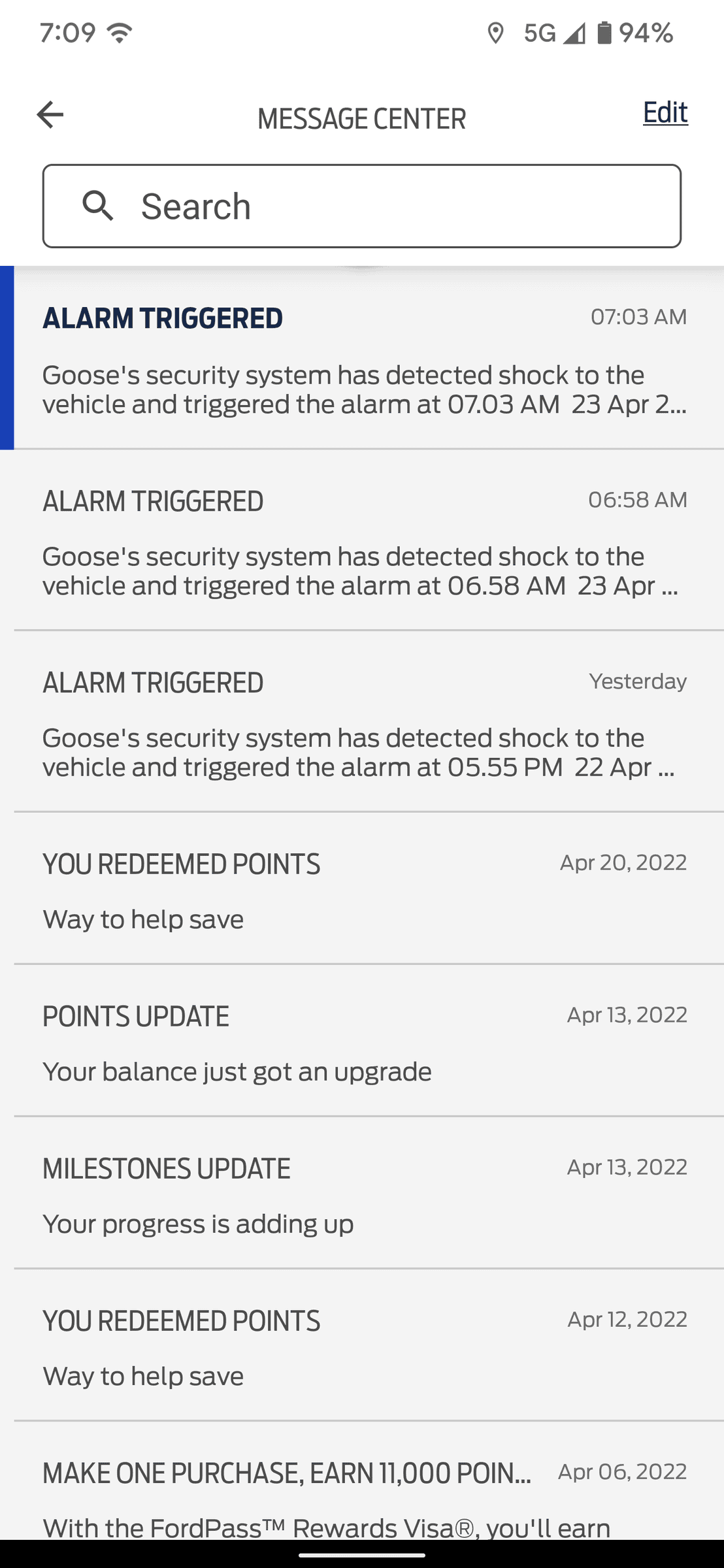 Ford Maverick FordPass SecuriAlert Disappeared Screenshot_20220423-070913