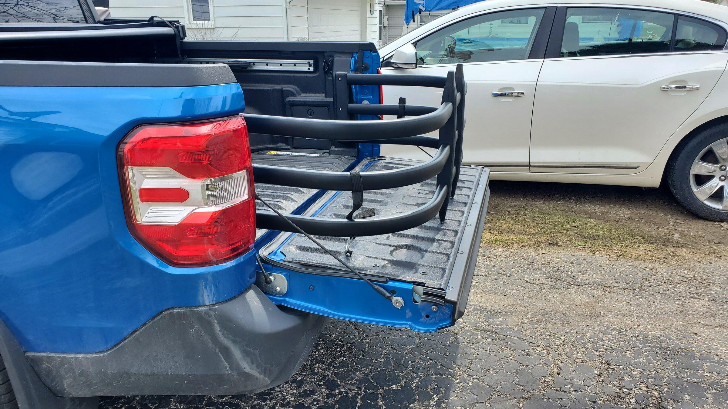 Ford Maverick Moab bed extender with drop-in liner 20220424_134859