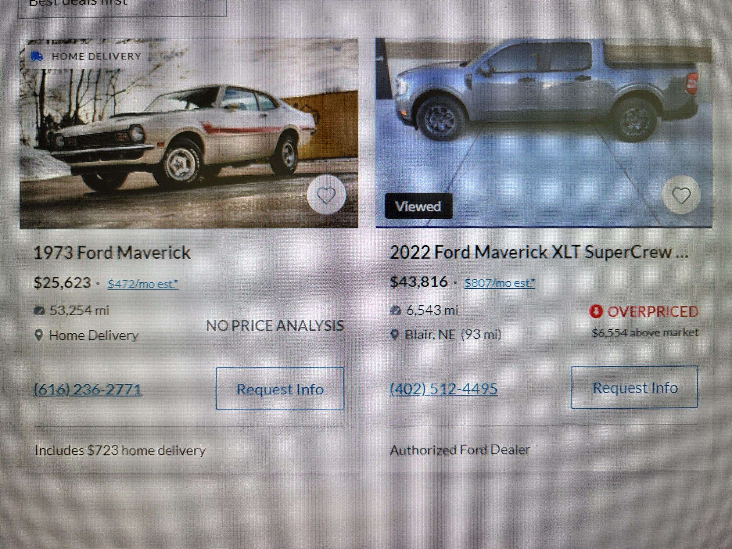 Ford Maverick 2 very different Mavericks for sale close to me 20220404_083215