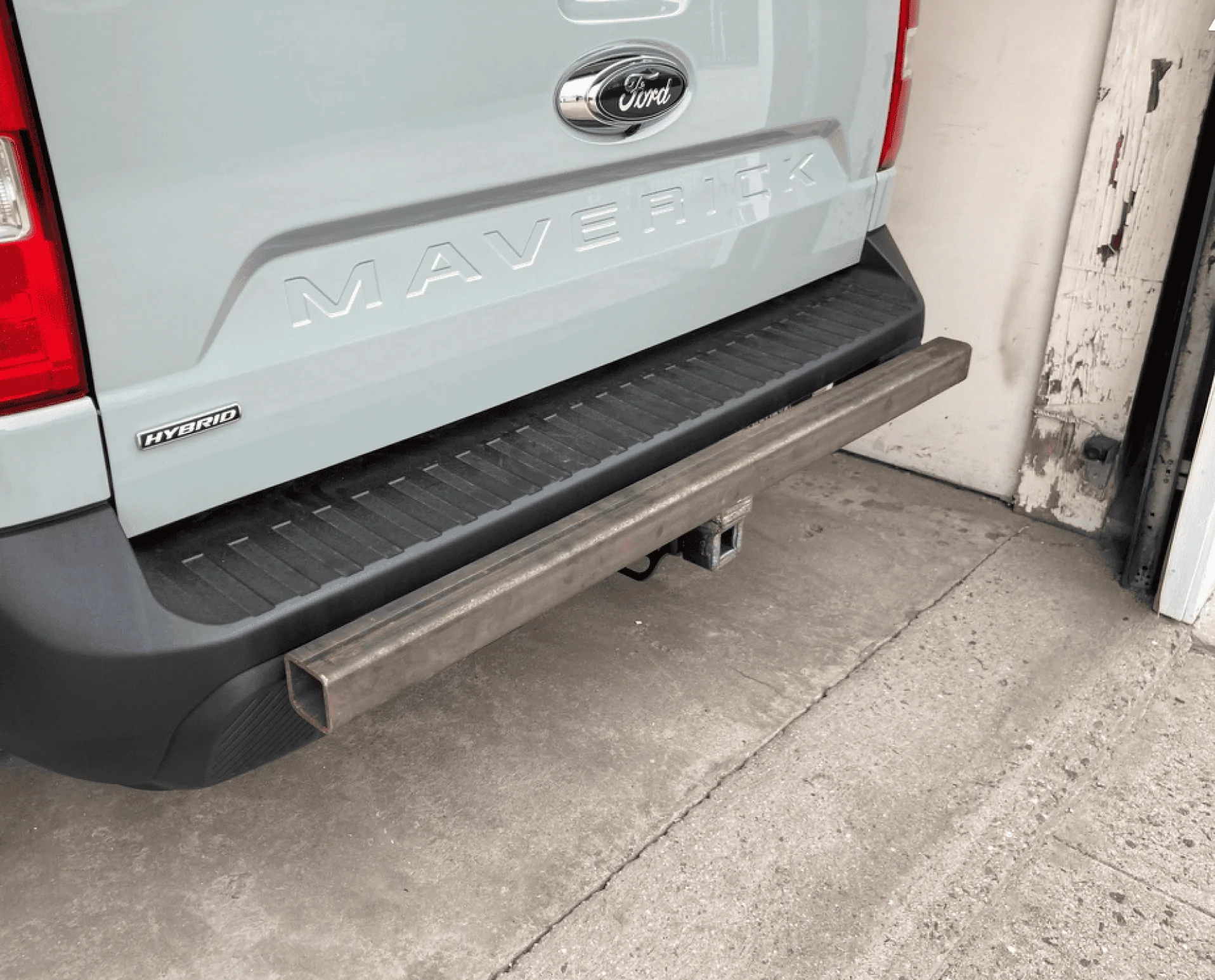 Ford Maverick Custom Steel Bumper Guard Attached to Tow Hitch Screen Shot 2022-04-26 at 4.06.50 PM