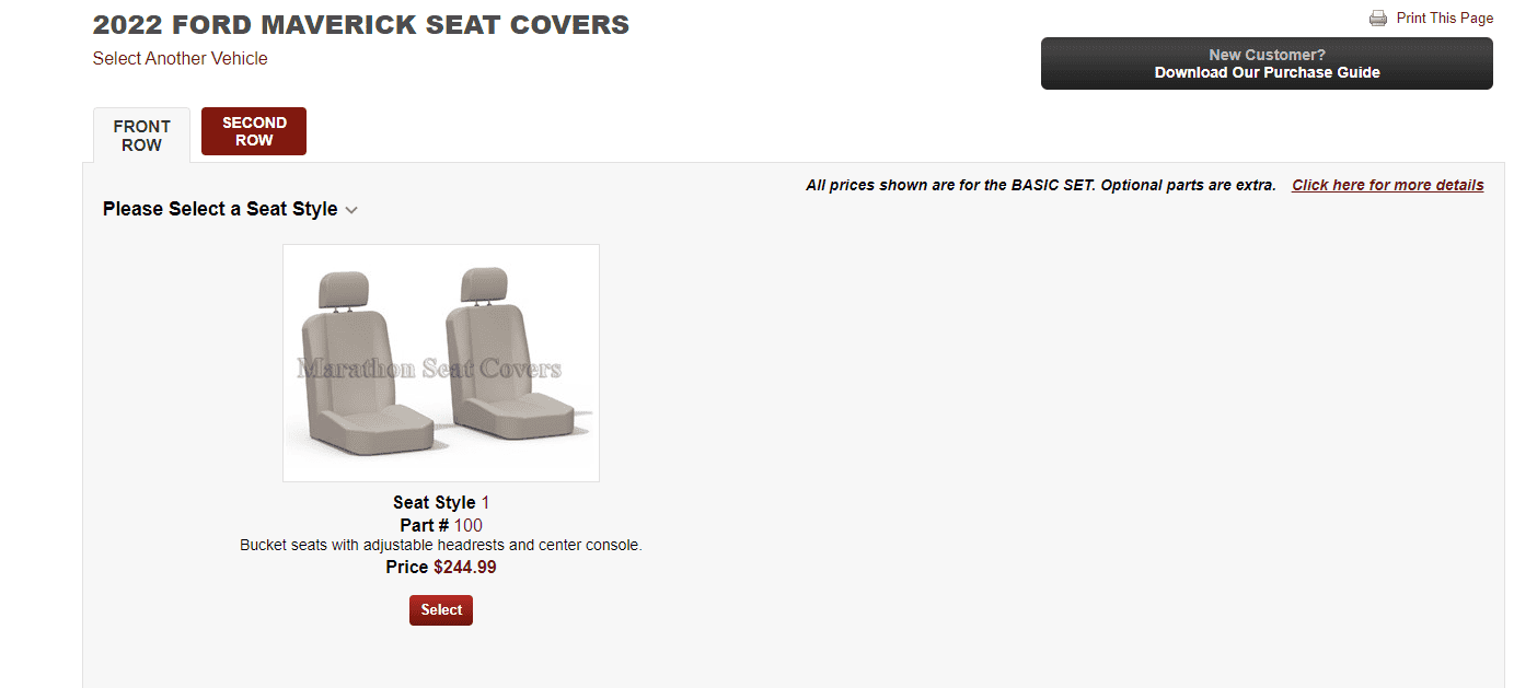Ford Maverick Marathon Seat Covers Finally Avail for Mav 1651168971177