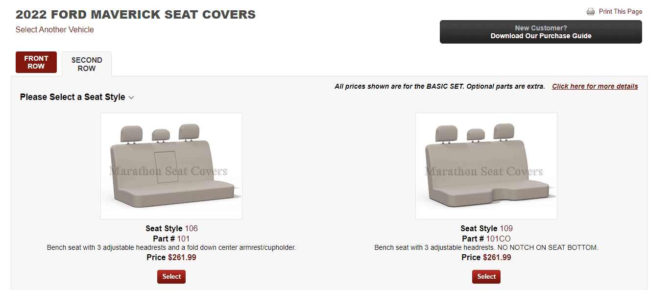 Ford Maverick Marathon Seat Covers Finally Avail for Mav 1651168986906