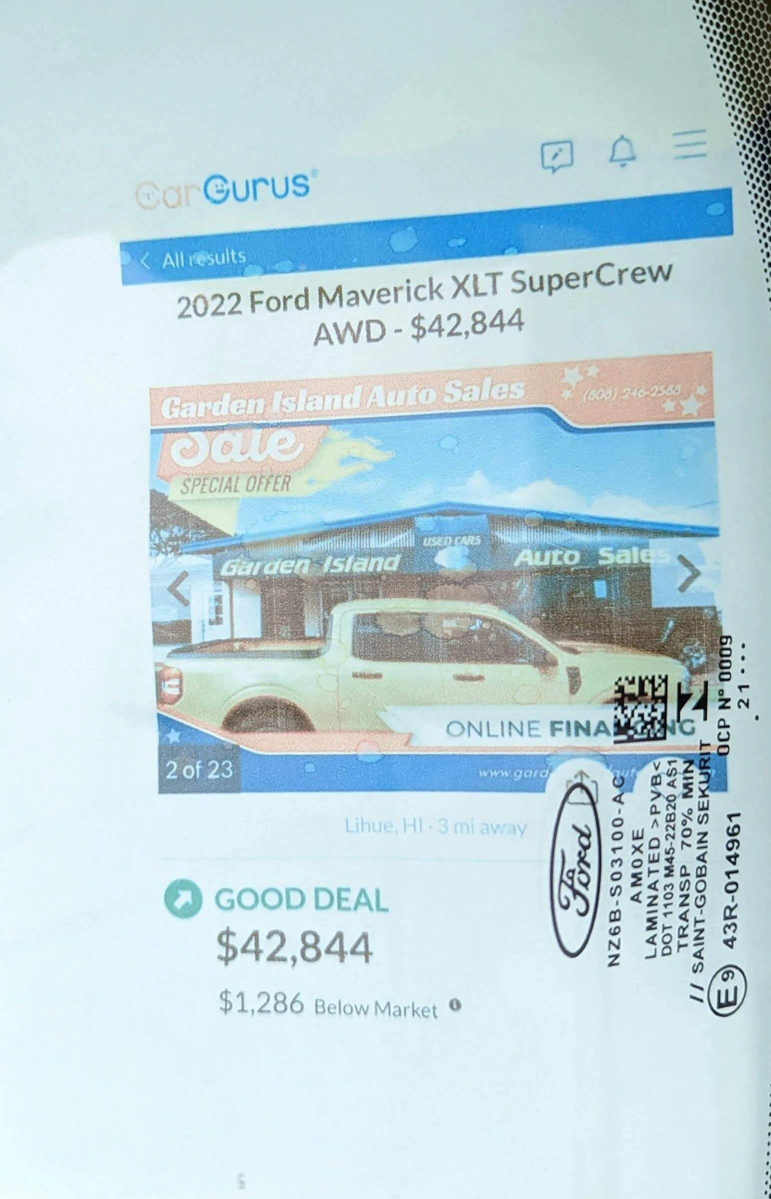 Ford Maverick First Kaua‘i Maverick spotted PXL_20220428_200326442